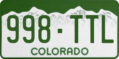 CO license plate 998TTL