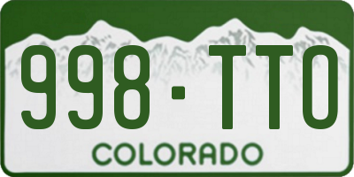 CO license plate 998TTO