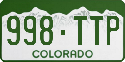 CO license plate 998TTP