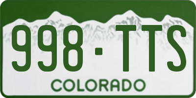 CO license plate 998TTS