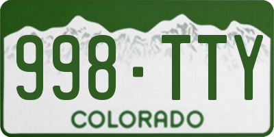 CO license plate 998TTY