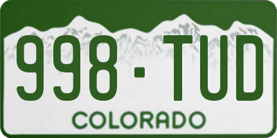CO license plate 998TUD