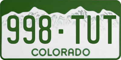 CO license plate 998TUT