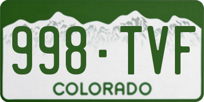 CO license plate 998TVF