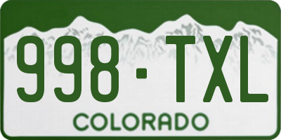 CO license plate 998TXL