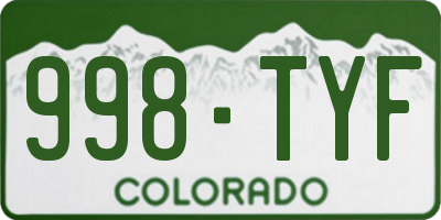 CO license plate 998TYF
