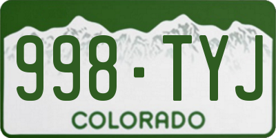CO license plate 998TYJ