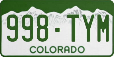 CO license plate 998TYM