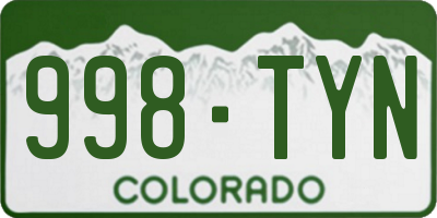 CO license plate 998TYN