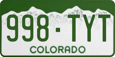 CO license plate 998TYT