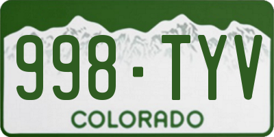 CO license plate 998TYV