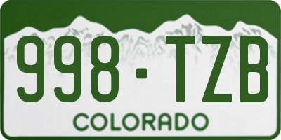 CO license plate 998TZB