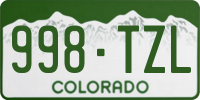 CO license plate 998TZL