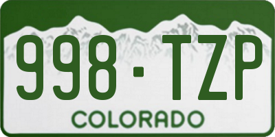 CO license plate 998TZP