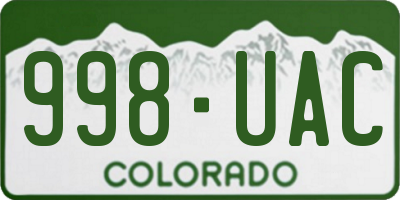CO license plate 998UAC