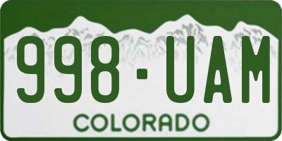 CO license plate 998UAM