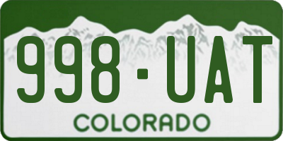CO license plate 998UAT