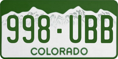 CO license plate 998UBB