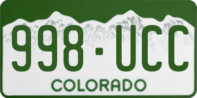 CO license plate 998UCC