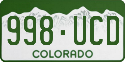 CO license plate 998UCD