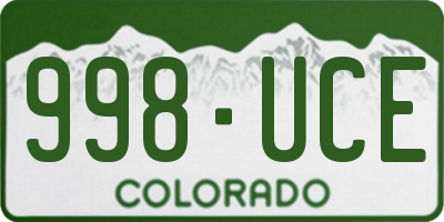 CO license plate 998UCE