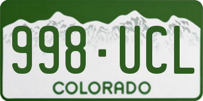 CO license plate 998UCL