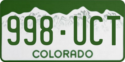 CO license plate 998UCT