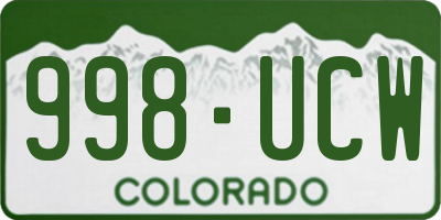 CO license plate 998UCW