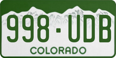 CO license plate 998UDB