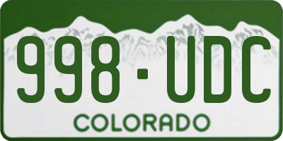 CO license plate 998UDC