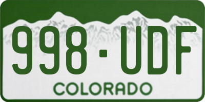 CO license plate 998UDF