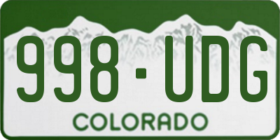 CO license plate 998UDG