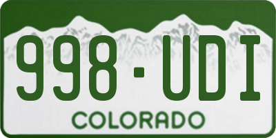 CO license plate 998UDI