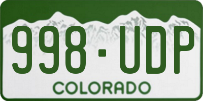 CO license plate 998UDP