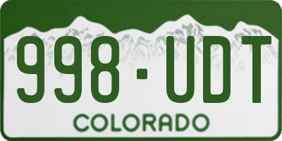 CO license plate 998UDT