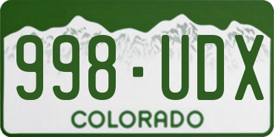 CO license plate 998UDX