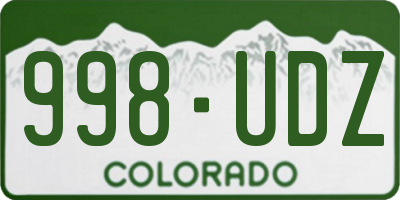 CO license plate 998UDZ