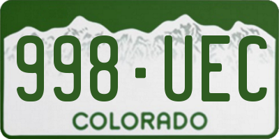 CO license plate 998UEC