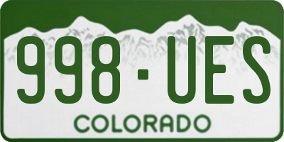 CO license plate 998UES