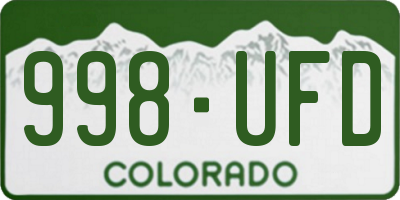 CO license plate 998UFD