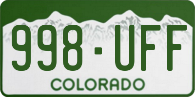 CO license plate 998UFF