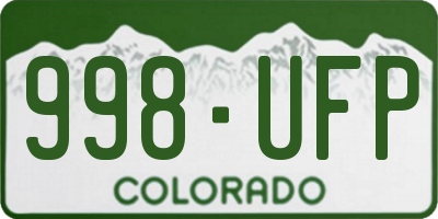 CO license plate 998UFP