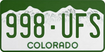 CO license plate 998UFS