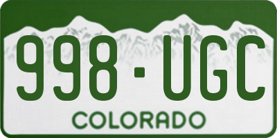 CO license plate 998UGC