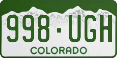 CO license plate 998UGH