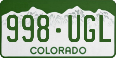 CO license plate 998UGL