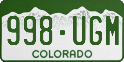 CO license plate 998UGM