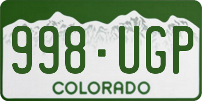 CO license plate 998UGP