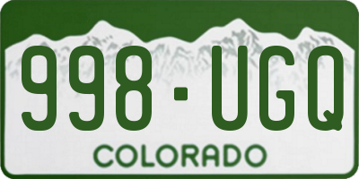 CO license plate 998UGQ
