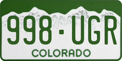 CO license plate 998UGR